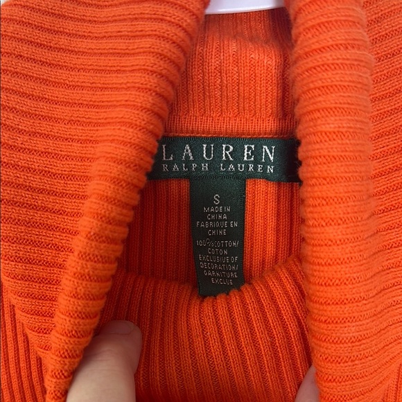 Lauren Ralph Lauren Orange Turtleneck Sweater S - Picture 5 of 5